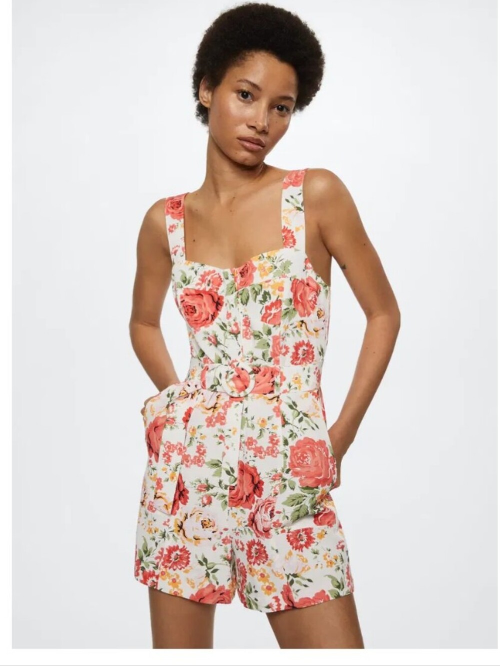 Mango Floral Playsuit Romper Jumpsuit